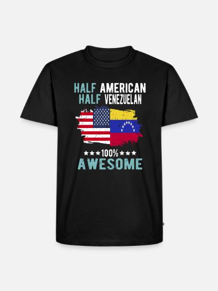 Half American Half Venezuelan - Men's Premium Organic T-Shirt - black