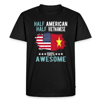 Moitié américain moitié vietnamien - T-shirt Premium bio Homme - noir - Devant - Nico (187cm)