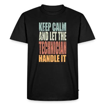 Gardez le calme Technicien disant Cadeau de technicien - T-shirt Premium bio Homme - noir - Devant - Nico (187cm)