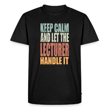 Keep Calm Editor Saying Editor Gift - Men's Premium Organic T-Shirt - black - Front - Nico (187cm)