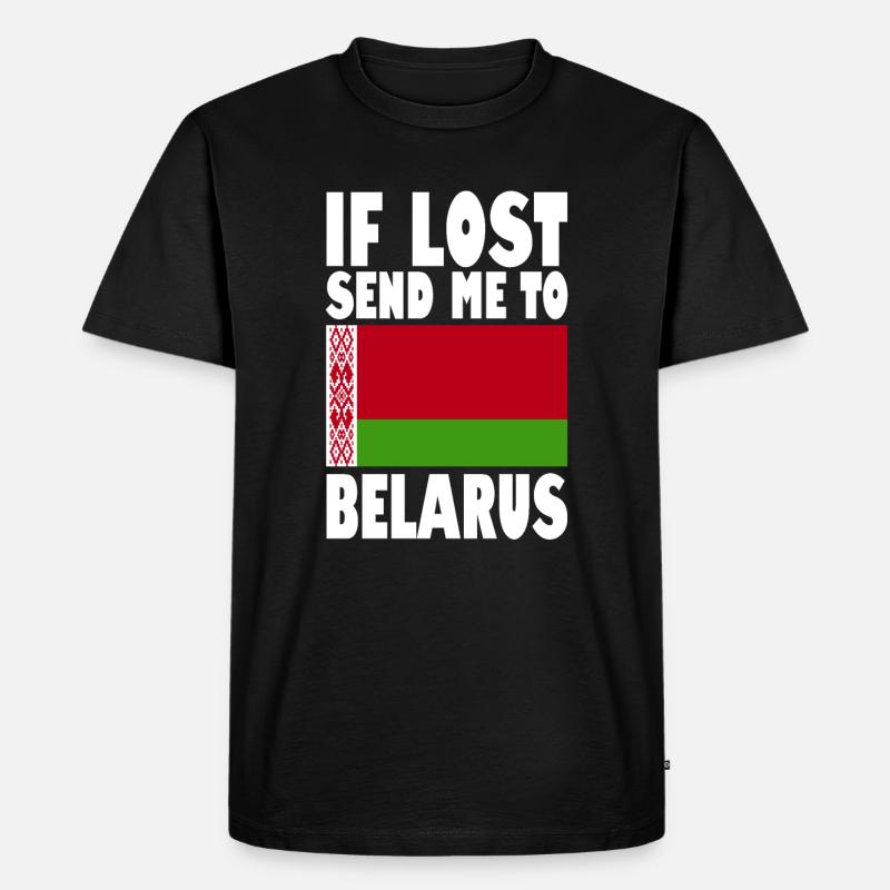 Belarus Flagge Spruch - Männer Premium Bio T-Shirt - Schwarz
