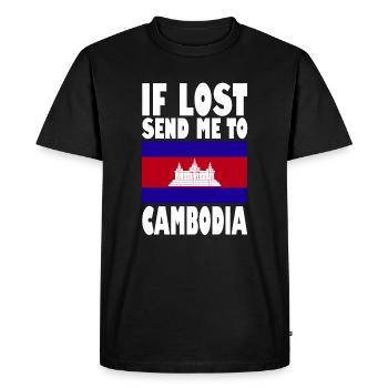 Drapeau du Cambodge Disant - T-shirt Premium bio Homme - noir - Devant - Nico (187cm)