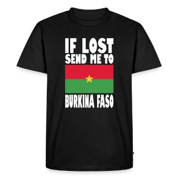 Slogan du drapeau du Burkina Faso - T-shirt Premium bio Homme - noir - Devant - Nico (187cm)