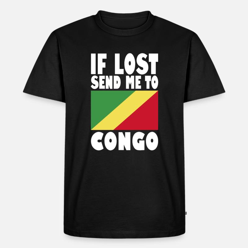 Kongo Flagge Spruch - Männer Premium Bio T-Shirt - Schwarz