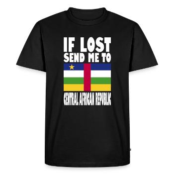 Central African Republic Flag Saying - Men's Premium Organic T-Shirt - black - Front - Nico (187cm)