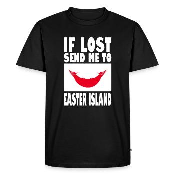 Easter Island Flag Saying - Men's Premium Organic T-Shirt - black - Front - Nico (187cm)