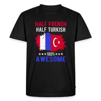 Half French Half Turkish - Men's Premium Organic T-Shirt - black - Front - Nico (187cm)