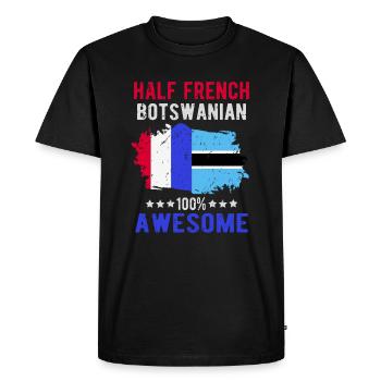 Moitié Français moitié Batswana - T-shirt Premium bio Homme - noir - Devant - Nico (187cm)