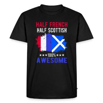 Moitié Français Moitié Ecossais - T-shirt Premium bio Homme - noir - Devant - Nico (187cm)
