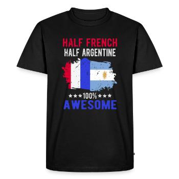 Half French Half Argentine - Men's Premium Organic T-Shirt - black - Front - Nico (187cm)