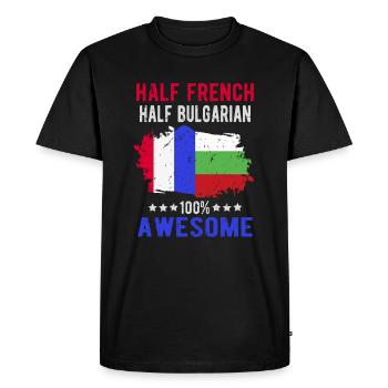 Moitié Français moitié bulgare - T-shirt Premium bio Homme - noir - Devant - Nico (187cm)