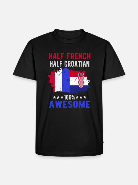 Half French Half Croat - Men's Premium Organic T-Shirt - black