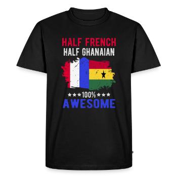 Moitié Français moitié Ghanese - T-shirt Premium bio Homme - noir - Devant - Nico (187cm)