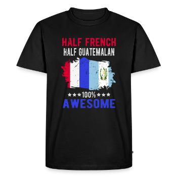 Half French Half Guatemalan - Men's Premium Organic T-Shirt - black - Front - Nico (187cm)