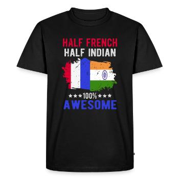 Half French Half Indian - Men's Premium Organic T-Shirt - black - Front - Nico (187cm)