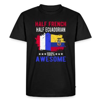 Half French Half Ecuadorian - Men's Premium Organic T-Shirt - black - Front - Nico (187cm)