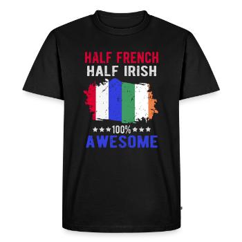 Moitié Français moitié irlandais - T-shirt Premium bio Homme - noir - Devant - Nico (187cm)