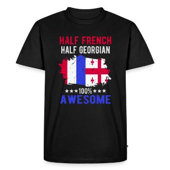 Half French Half Georgian - Men's Premium Organic T-Shirt - black - Front - Nico (187cm)