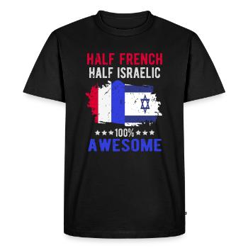Half French Half Isreali - Men's Premium Organic T-Shirt - black - Front - Nico (187cm)