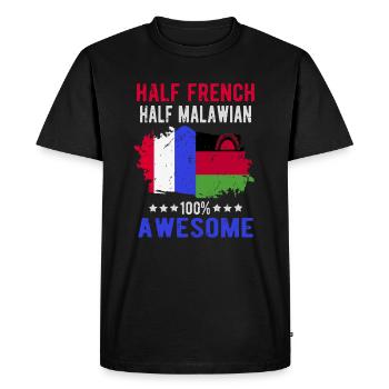 Half French Half Malawi - Men's Premium Organic T-Shirt - black - Front - Nico (187cm)