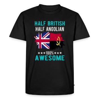 Half British Half Angolier - Men's Premium Organic T-Shirt - black - Front - Nico (187cm)