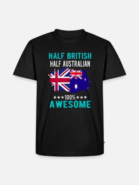Half British Half Australian - Men's Premium Organic T-Shirt - black