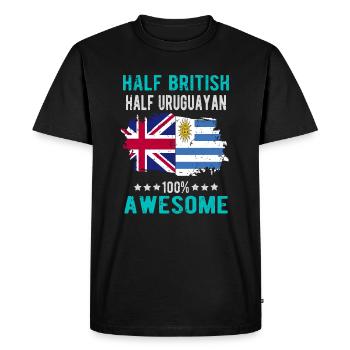 Moitié britannique moitié uruguayen - T-shirt Premium bio Homme - noir - Devant - Nico (187cm)