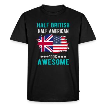 Half British Half American - Men's Premium Organic T-Shirt - black - Front - Nico (187cm)