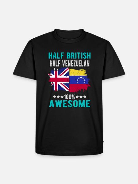 Half British Half Venezuelan - Men's Premium Organic T-Shirt - black