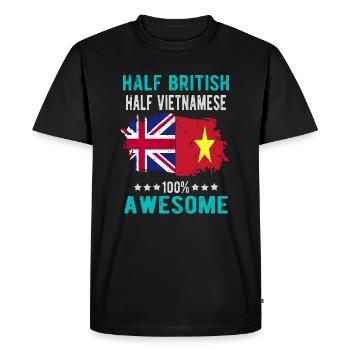 Half British Half Vietnamese - Men's Premium Organic T-Shirt - black - Front - Nico (187cm)
