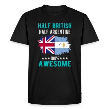 Moitié britannique moitié argentine - T-shirt Premium bio Homme - noir - Devant - Nico (187cm)