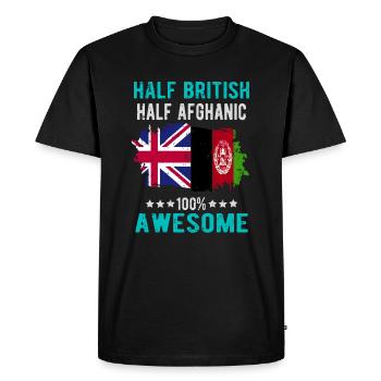 Half British Half Afghan - Men's Premium Organic T-Shirt - black - Front - Nico (187cm)