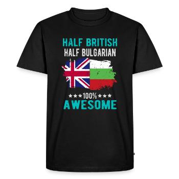 Moitié britannique moitié bulgare - T-shirt Premium bio Homme - noir - Devant - Nico (187cm)