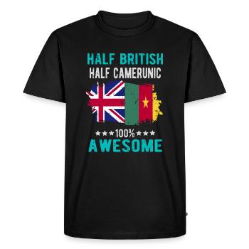 Half British Half Cameroonian - Men's Premium Organic T-Shirt - black - Front - Nico (187cm)