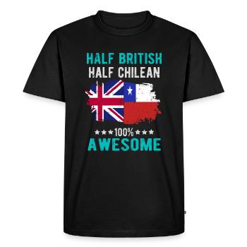 Moitié britannique moitié chilien - T-shirt Premium bio Homme - noir - Devant - Nico (187cm)