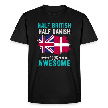 Moitié britannique moitié danois - T-shirt Premium bio Homme - noir - Devant - Nico (187cm)