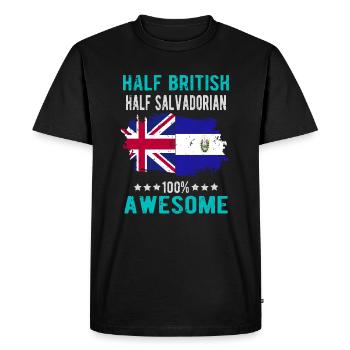 Moitié britannique moitié salvadorien - T-shirt Premium bio Homme - noir - Devant - Nico (187cm)
