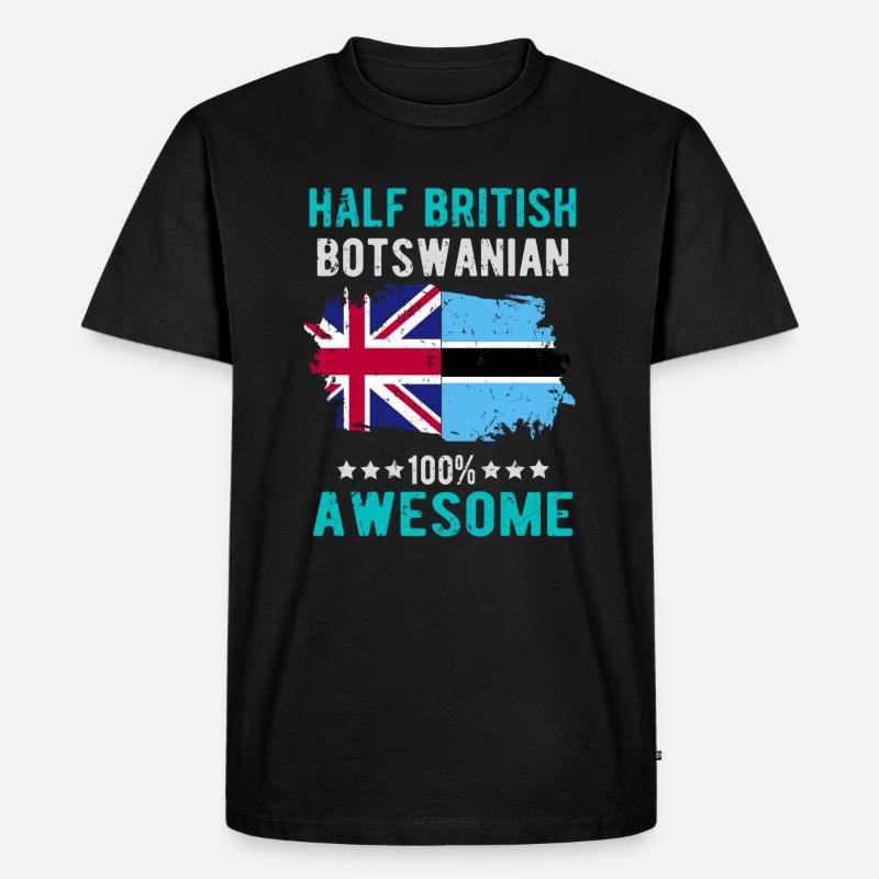 Halb Brite Halb Batswana - Männer Premium Bio T-Shirt - Schwarz