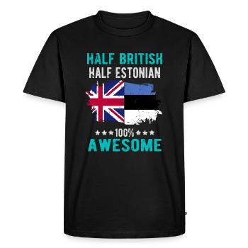 Moitié britannique moitié estonien - T-shirt Premium bio Homme - noir - Devant - Nico (187cm)