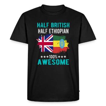 Moitié britannique moitié éthiopien - T-shirt Premium bio Homme - noir - Devant - Nico (187cm)