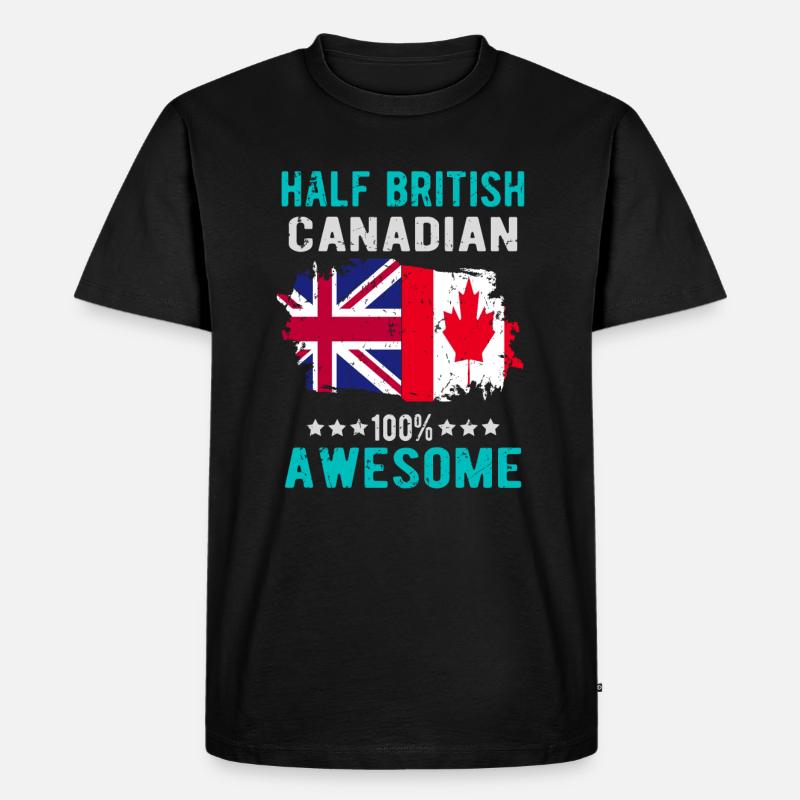 Halb Brite Halb Kanadier - Männer Premium Bio T-Shirt - Schwarz