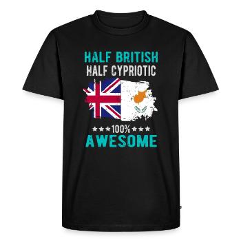Moitié britannique moitié chypriote - T-shirt Premium bio Homme - noir - Devant - Nico (187cm)