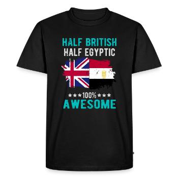 Moitié britannique moitié égyptien - T-shirt Premium bio Homme - noir - Devant - Nico (187cm)