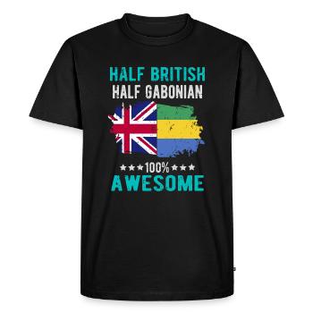 Moitié britannique moitié gabonais - T-shirt Premium bio Homme - noir - Devant - Nico (187cm)