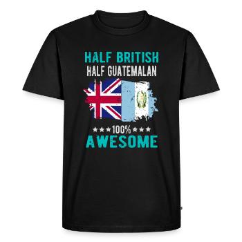 Half British Half Guatemalan - Men's Premium Organic T-Shirt - black - Front - Nico (187cm)