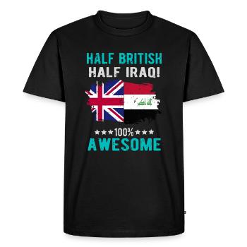 Half British Half Iraki - Men's Premium Organic T-Shirt - black - Front - Nico (187cm)