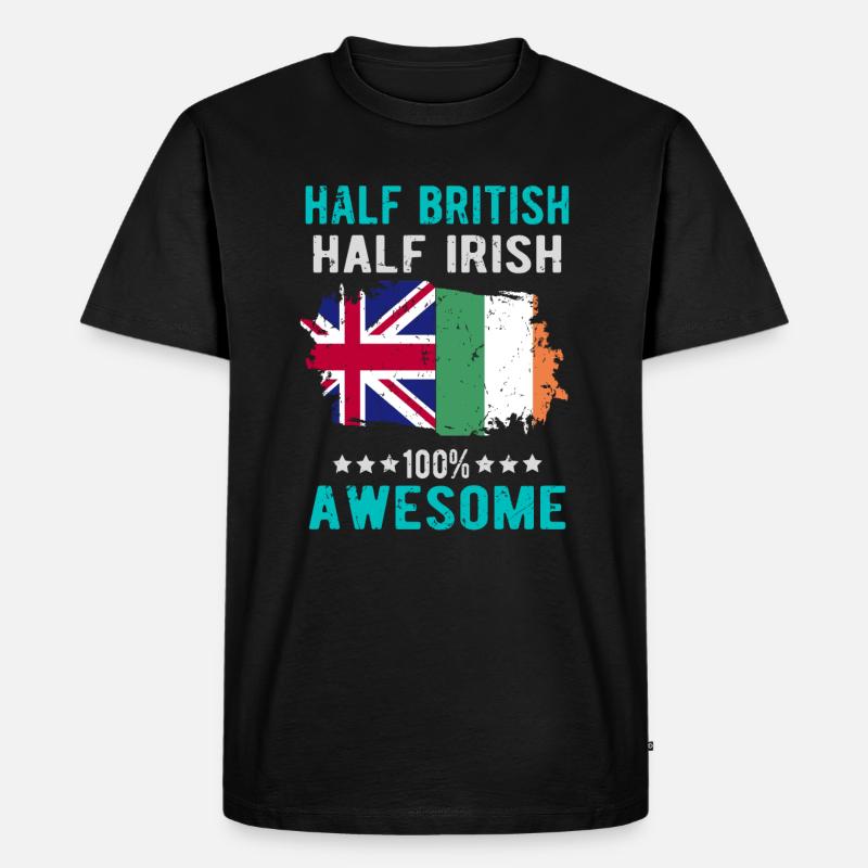 Halb Brite Halb Ire - Männer Premium Bio T-Shirt - Schwarz