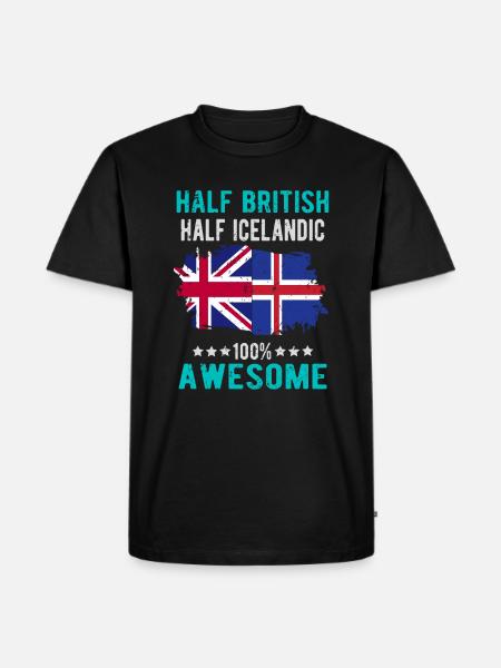Halb Brite Halb Isländer - Männer Premium Bio T-Shirt - Schwarz