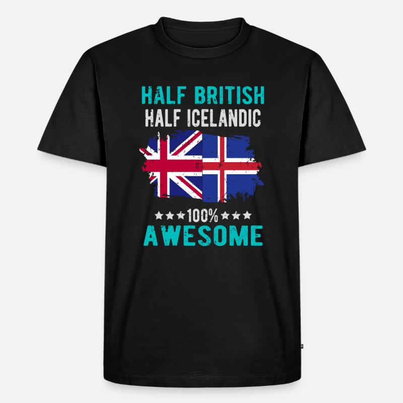 Half British Half Icelander - Men's Premium Organic T-Shirt - black