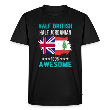 Moitié britannique moitié jordanien - T-shirt Premium bio Homme - noir - Devant - Nico (187cm)